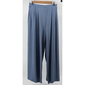 Cider Dusty Blue Ribbed Wide Leg Pants Flowy Lounge Trousers NWT Size 3XL Plus